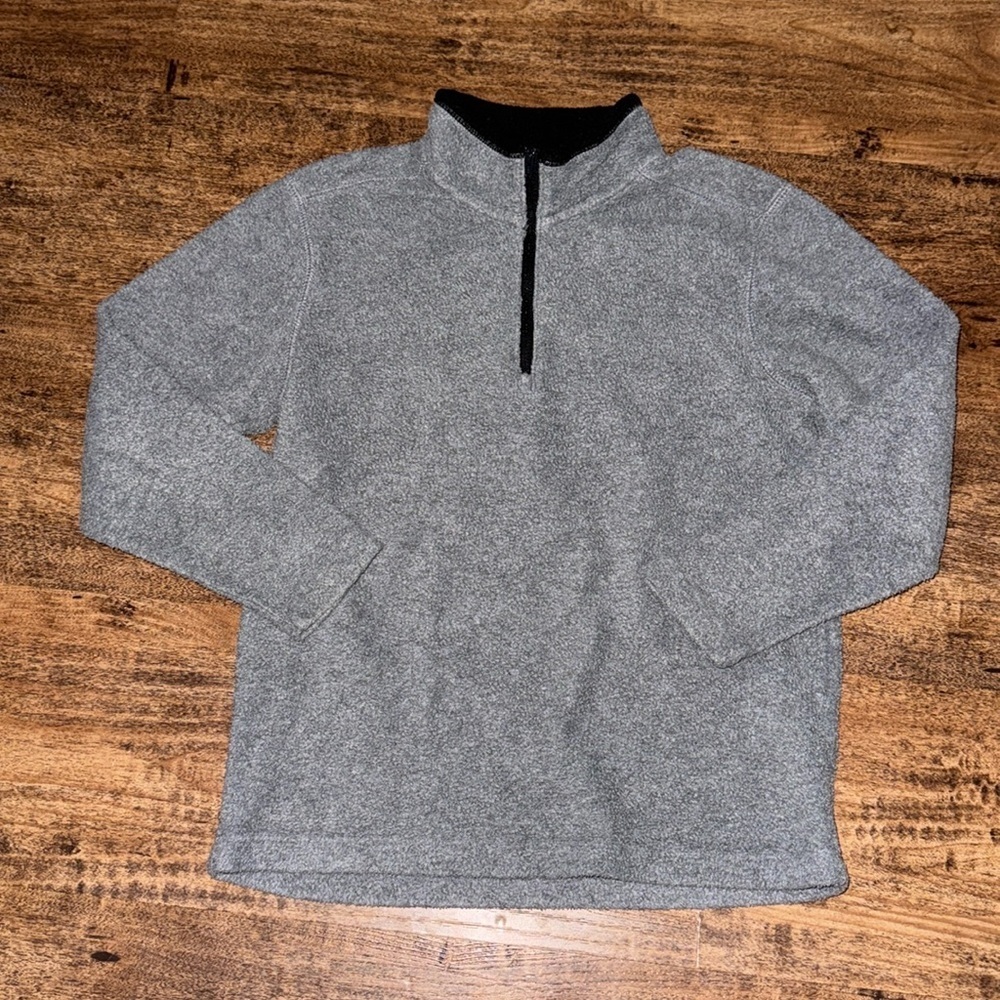 Fleece quarter zip grey with black trim 6/7